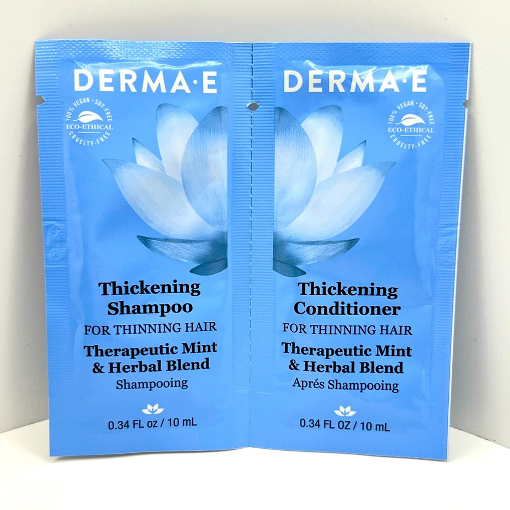 🌺FREE ~ DERMA E THICKENING Shampoo & Conditioner DUO ~ Sample